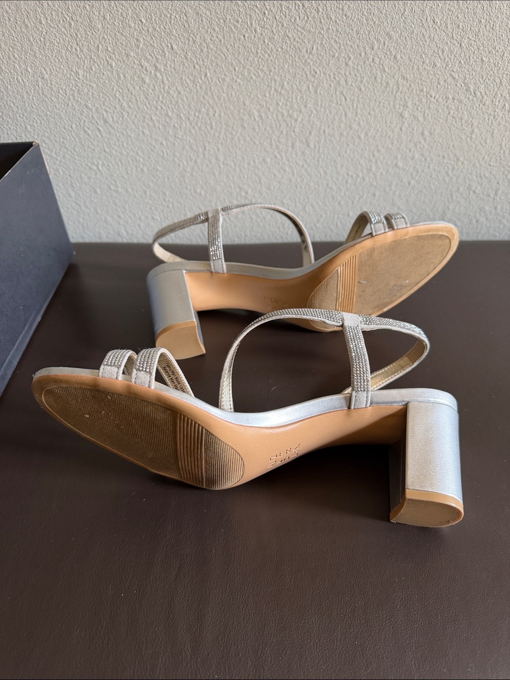 Naturalizer Silver Rhinestone Strappy Slingback Sandals - Picture 3 of 3